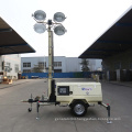 9m Trailer Mounted Manual Mast Mobile Light Tower for outdoor working